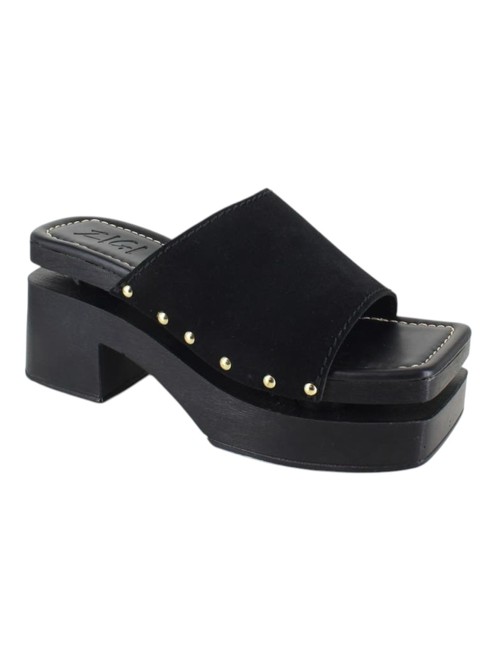 Zigi New York Jude Sandals - Black Suede Chunky Platform Clog Slides sz 37